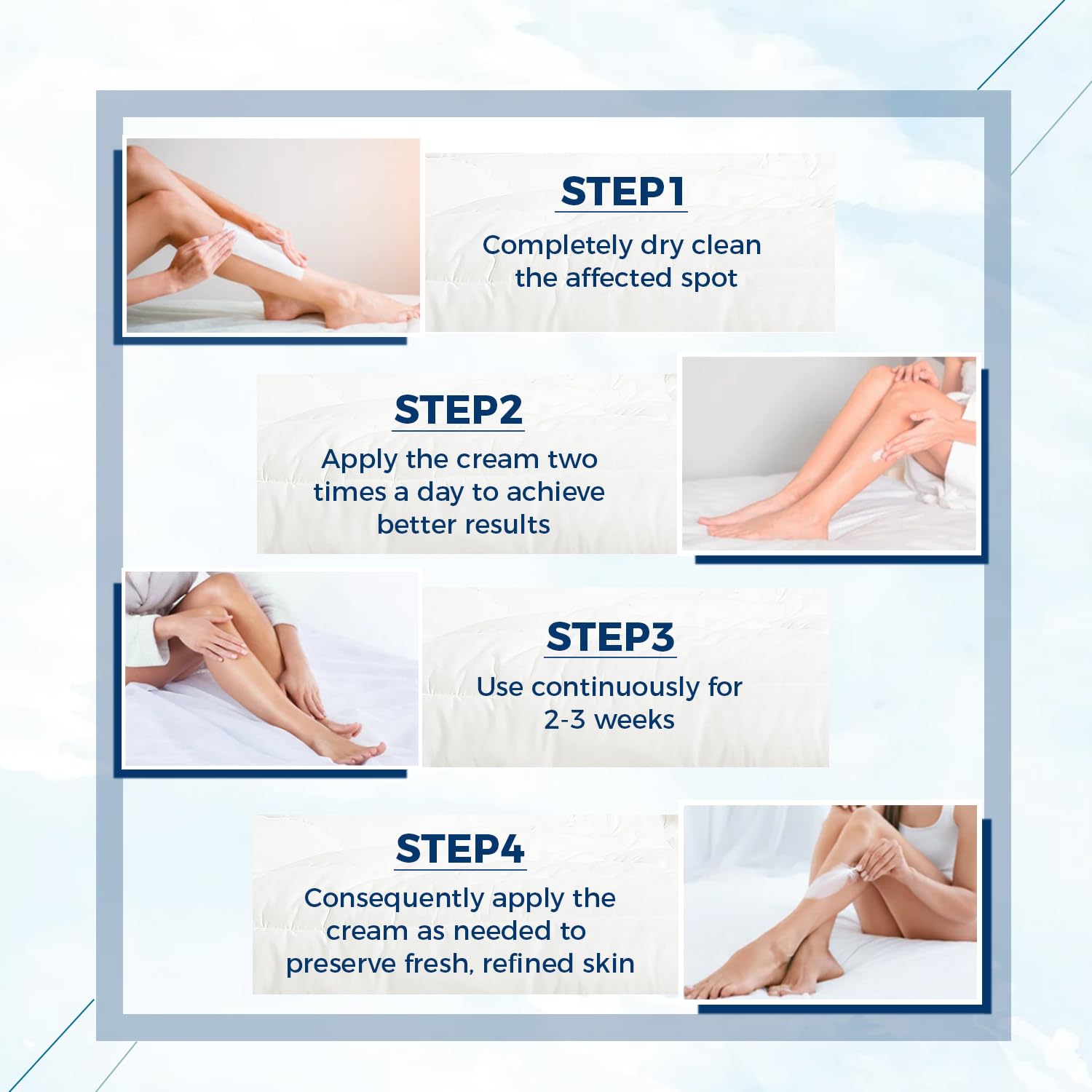 OUKEYA being applied to a cracked heel to visibly soften and hydrate skin