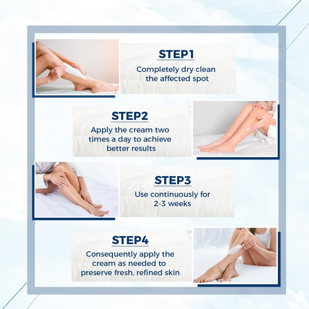OUKEYA being applied to a cracked heel to visibly soften and hydrate skin