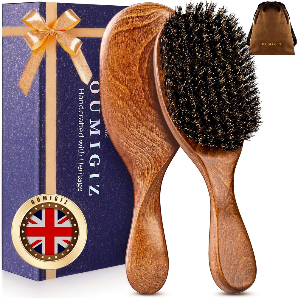 Oumigiz front view wooden brush showing elegant design and comfortable grip