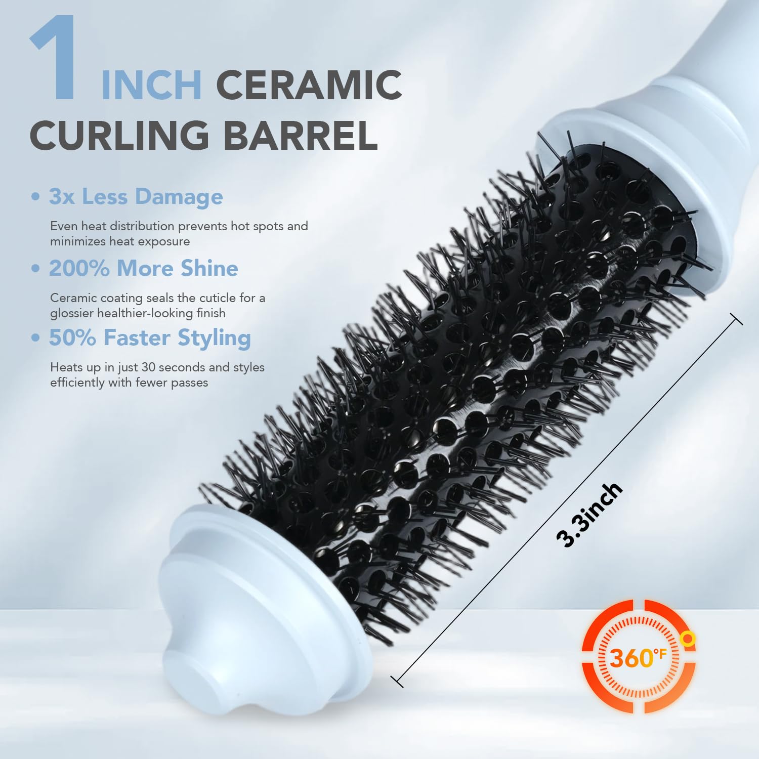 Ouphiny brush held in hand to show size and lightweight benefit for portability