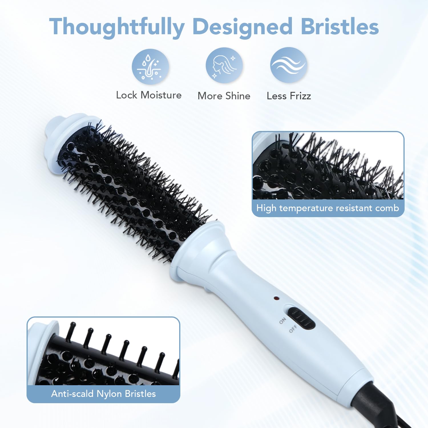 Ouphiny brush packed inside a travel bag showing convenience for on-the-go styling