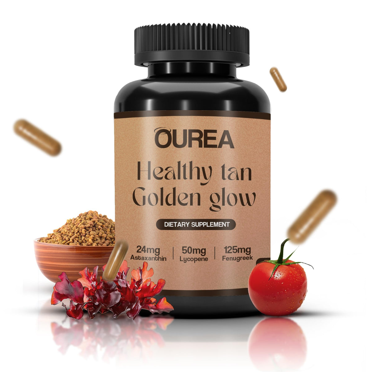 Ourea front packaging showing 30 capsules and clear product benefit