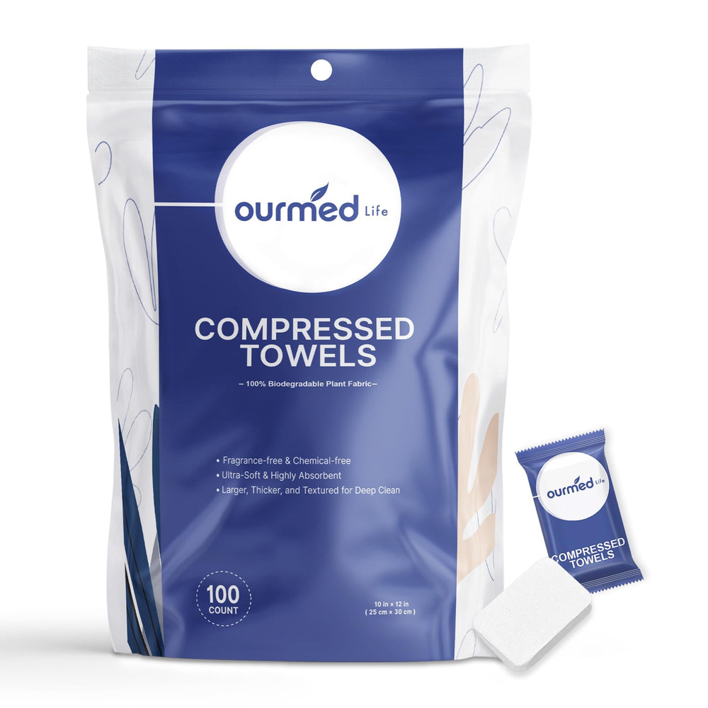 Ourmed Life front packaging showing 100-count convenience and portability