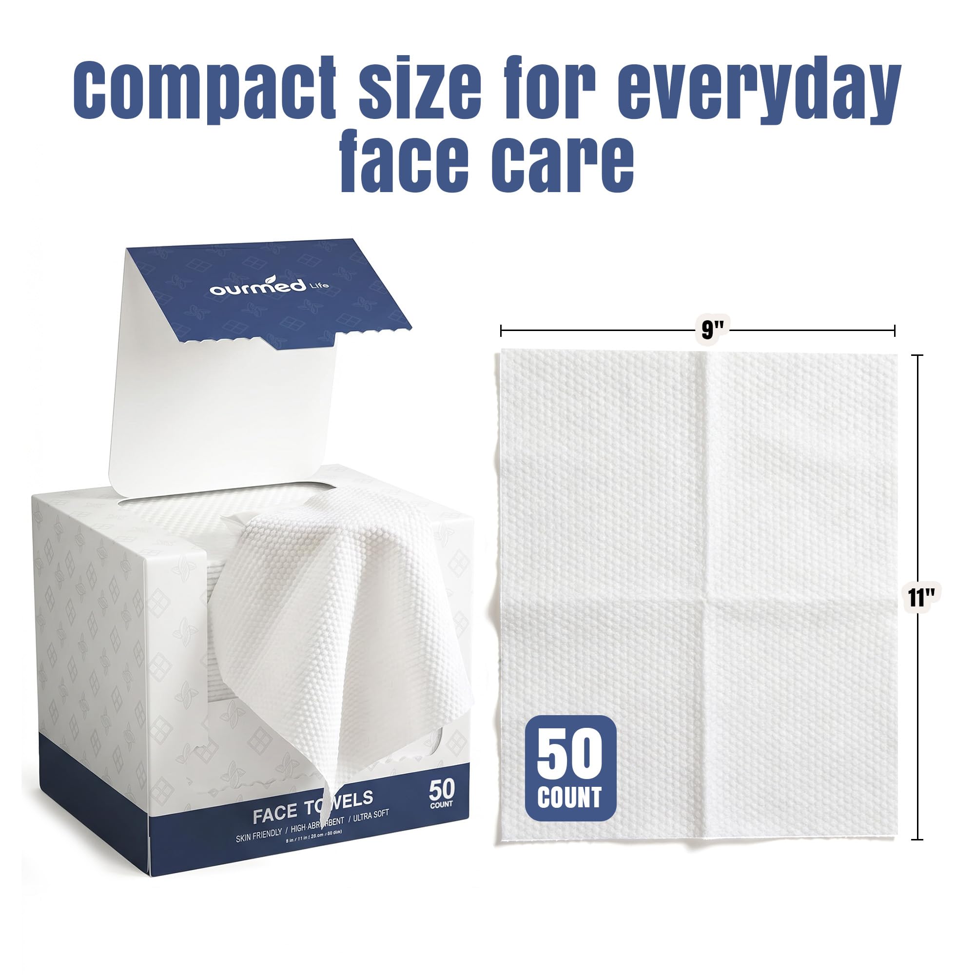 ourmed life label close-up listing fragrance-free, lint-free features