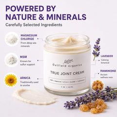 outfield brand applying cream to knee demonstrating targeted massage benefit