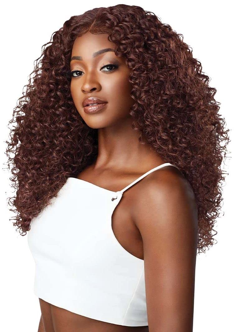 Outre Dominica side style displaying heat-styled waves and polished finish