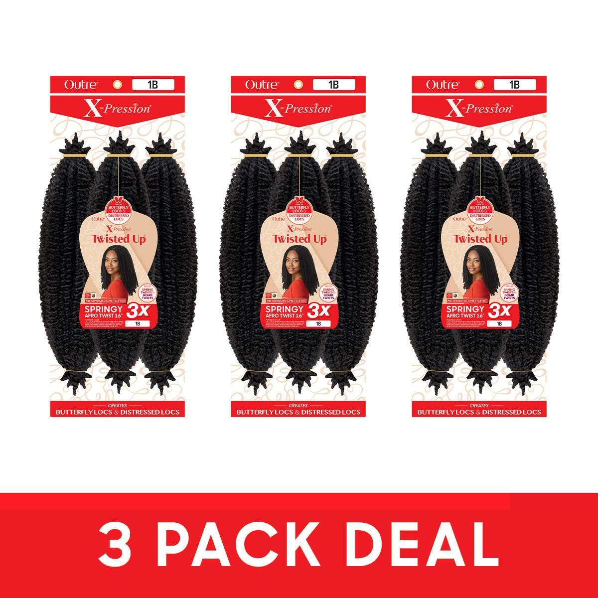 Outre 16-inch twists next to hand showing length and volume benefit