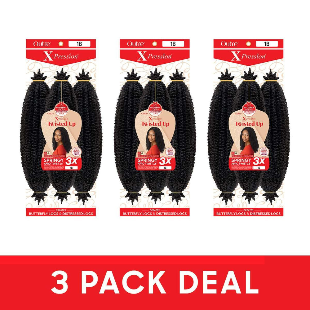Outre 16-inch twists next to hand showing length and volume benefit