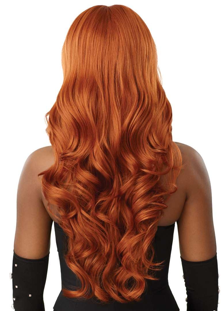Outre wig held in hand to show length and density for easy scale comparison