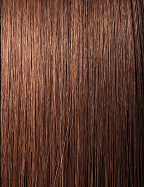 Outre half wig worn in lifestyle setting showing added length and quick styling benefit