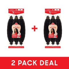 Outre Twisted Up length comparison with ruler showing 16-inch scale for styling guidance