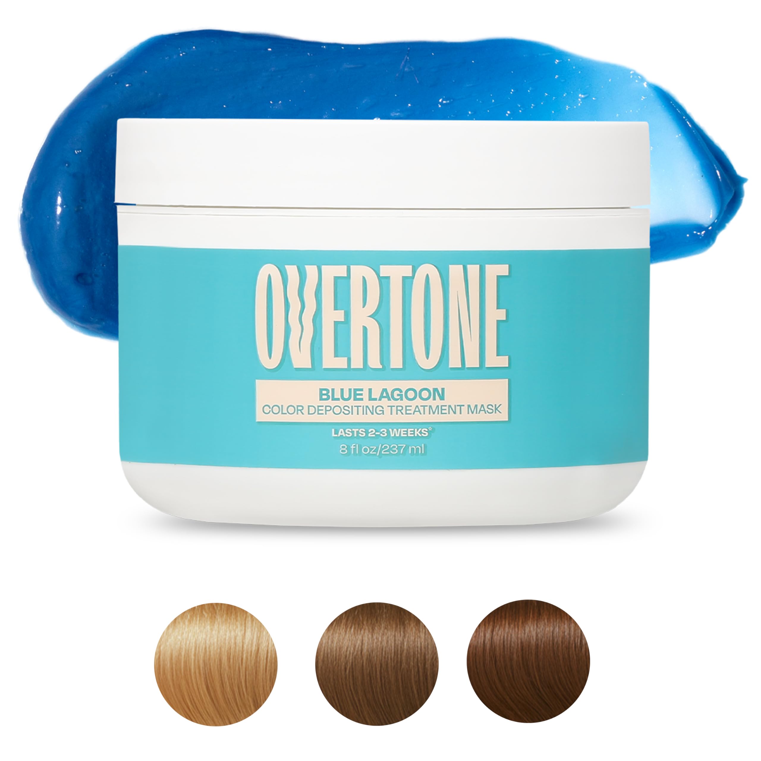 oVertone open tub showing Blue Lagoon creamy texture and moisturizing benefit