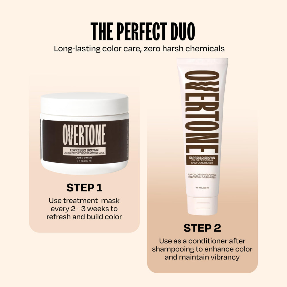 oVertone in-hand application demonstrating easy at-home color deposit