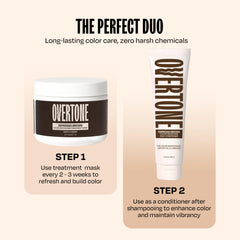 oVertone in-hand application demonstrating easy at-home color deposit