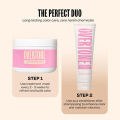 oVertone mask being applied to hair for even pastel color deposit