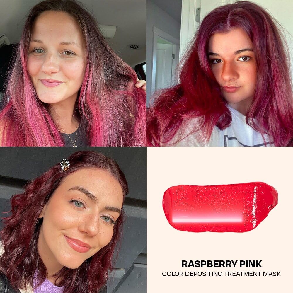 oVertone on curly hair in lifestyle shot showing even color coverage and hydration benefit