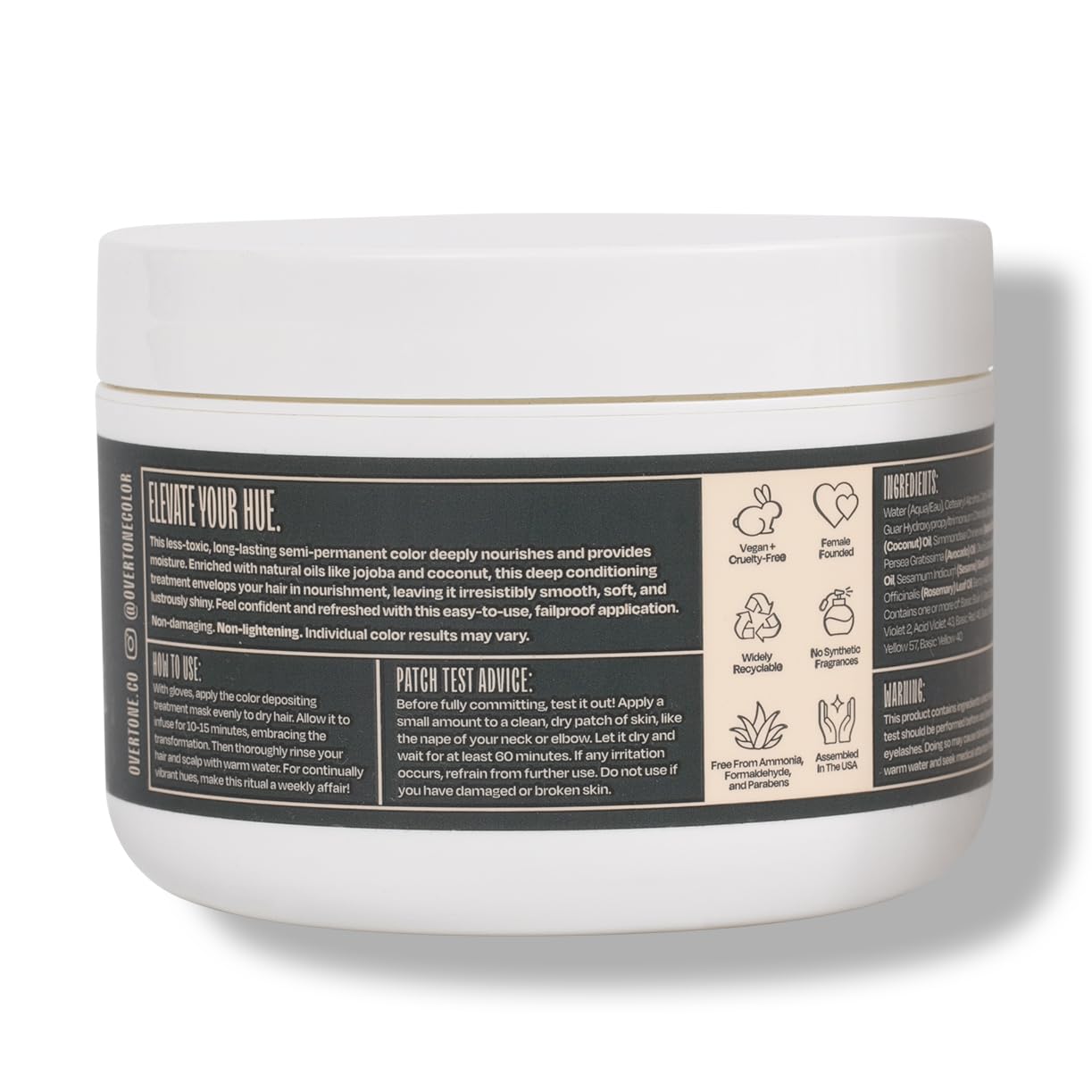 oVertone smooth cream detail highlighting dense pigment and easy application