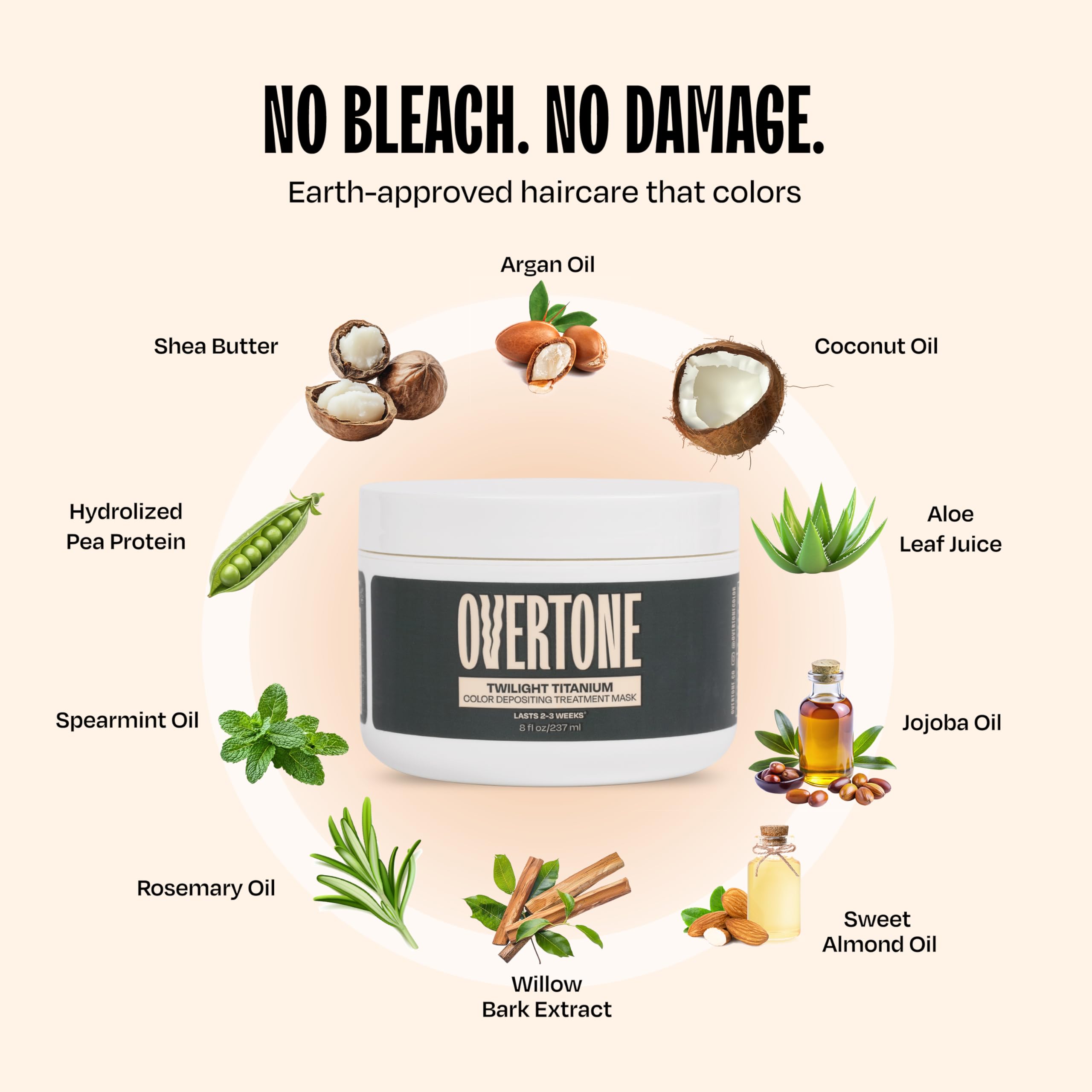 oVertone ingredients shot with shea and coconut showing moisturizing benefits