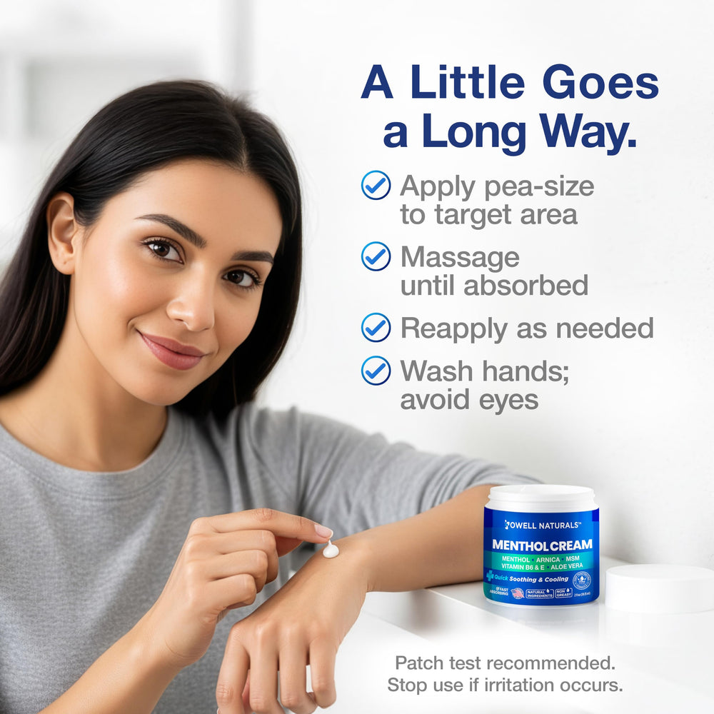 Owell Naturals 2 fl oz tube beside a hand to show compact travel-friendly size