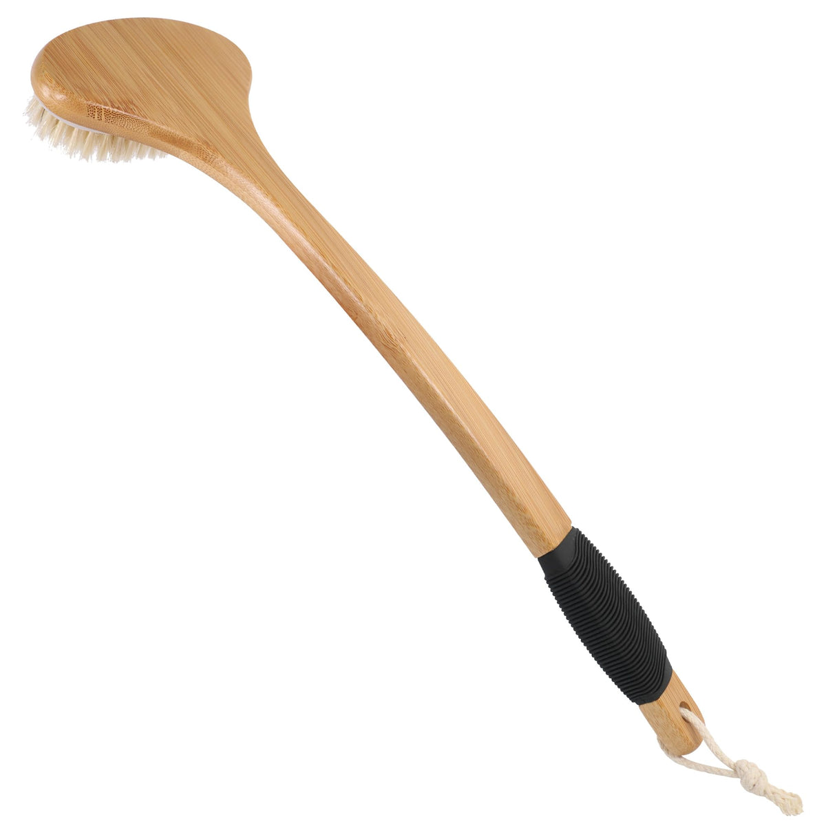 OWIIZI brush front view showing handle and large head, easy back reach benefit