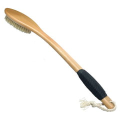 OWIIZI front view wooden bath brush showing full design and reach