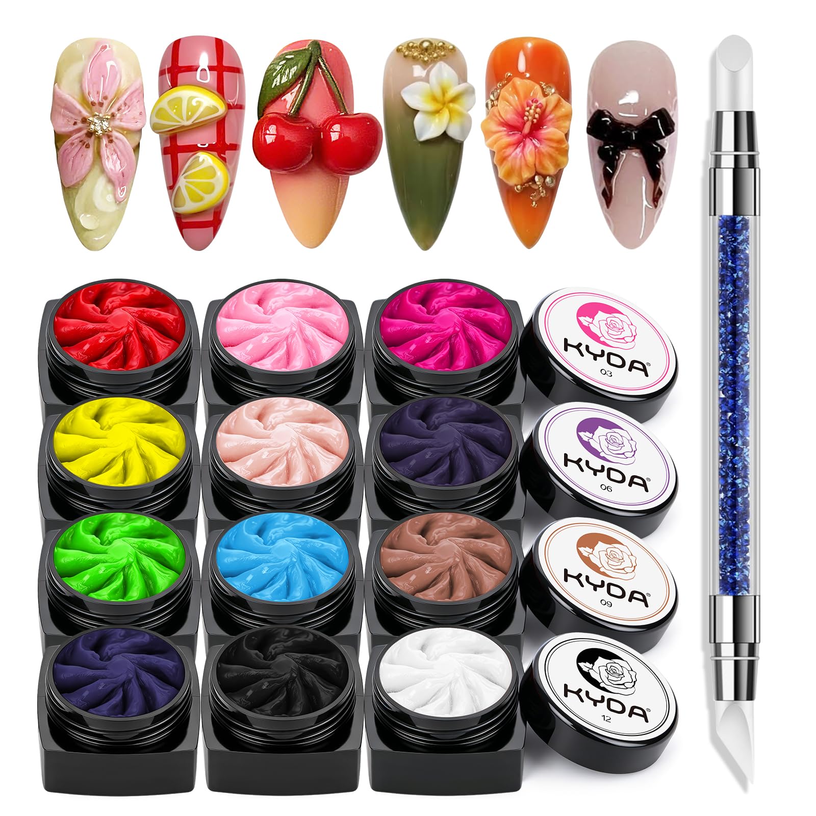 Ownest KYDA front packaging showing 12-color set and kit benefit