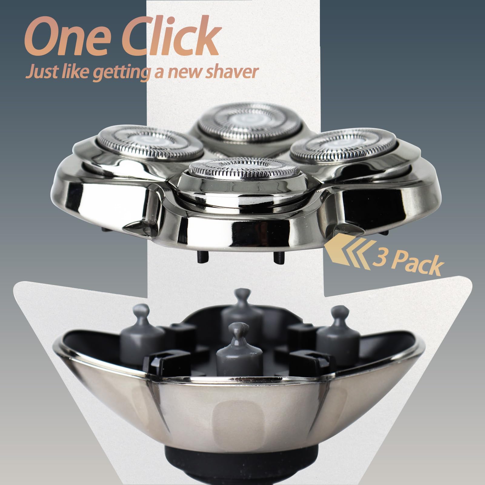 OXSITO close-up of foil and stainless steel cutters highlighting durable sharpness and rust resistance