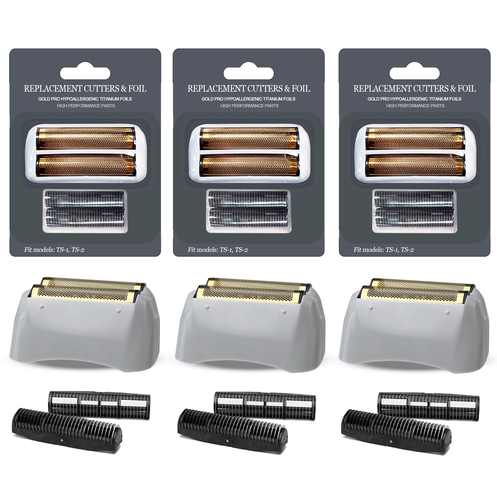 OXSITO front pack showing three gold foils and cutters, restoring shaver performance