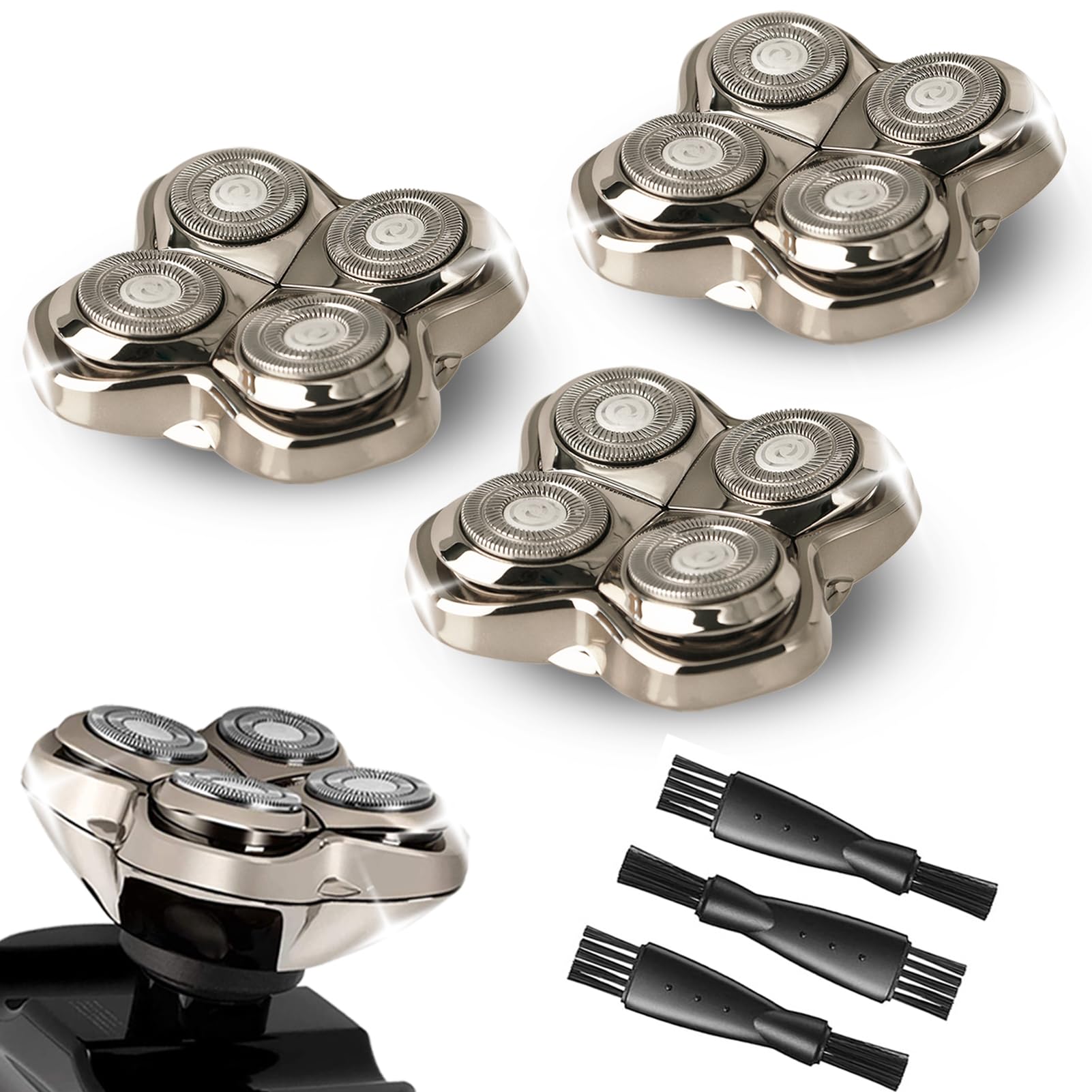 OXSITO front packaging showing three Pro 4 replacement heads and included brushes for easy replacement