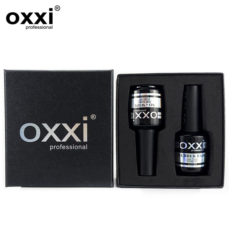 OXXI Professional base gel bottle close-up highlighting self-leveling texture