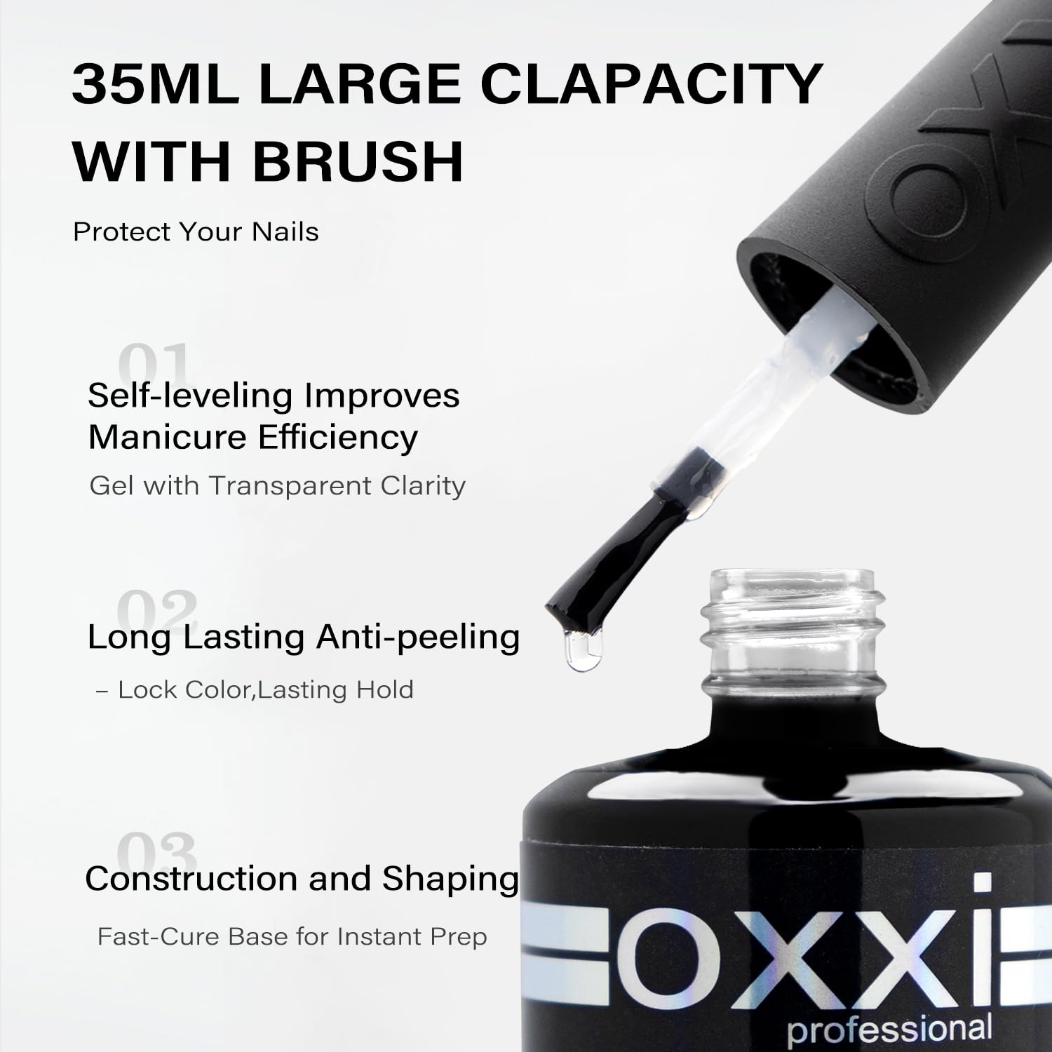 OXXI Professional gel being sculpted on nail showing build control