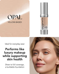 Oxygenetix applied swatch on skin showing Opal’s natural, radiant benefit