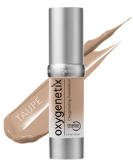 Oxygenetix front packaging showing Taupe bottle and brand clarity