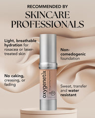 Oxygenetix texture swatch demonstrating lightweight blendable finish