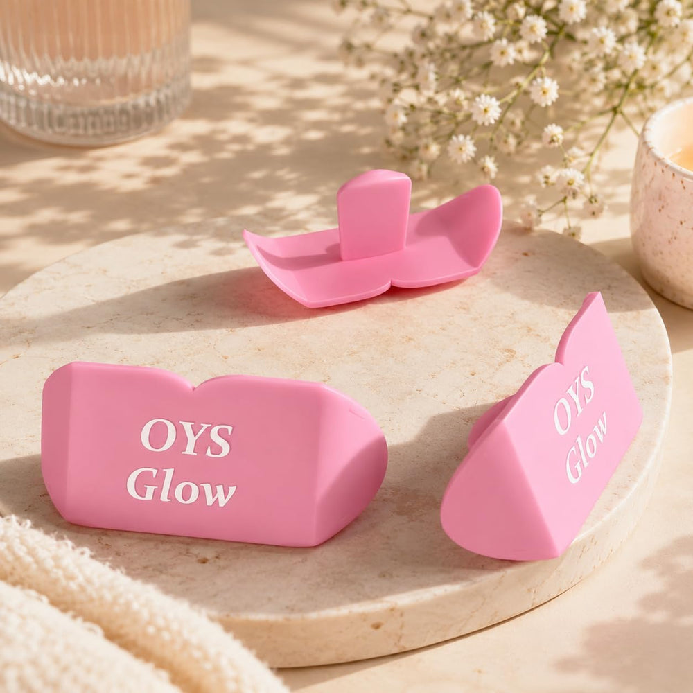 OYS GLOW size scale with coin highlighting compact travel-friendly dimensions