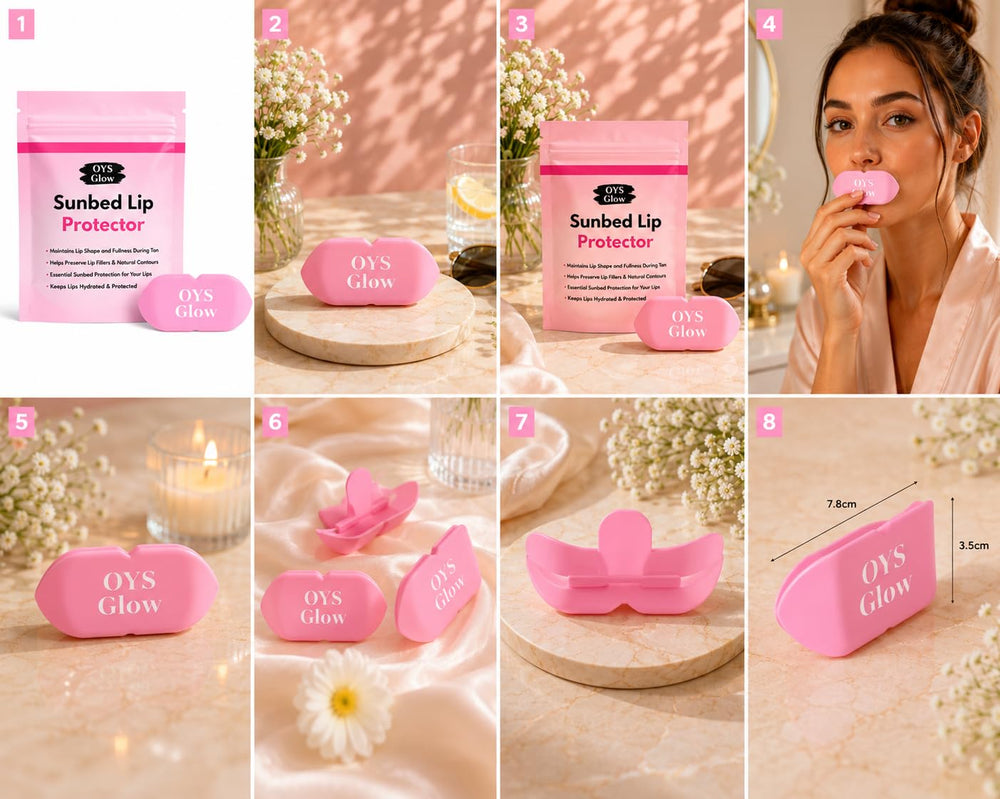 OYS GLOW lip cover cleaning display demonstrating simple rinse-and-dry maintenance