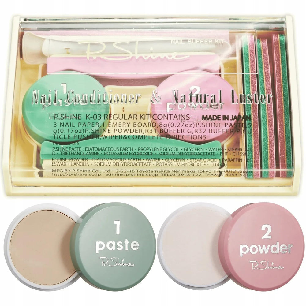 P-Shine green paste open jar showing texture and nourishing action for nail repair
