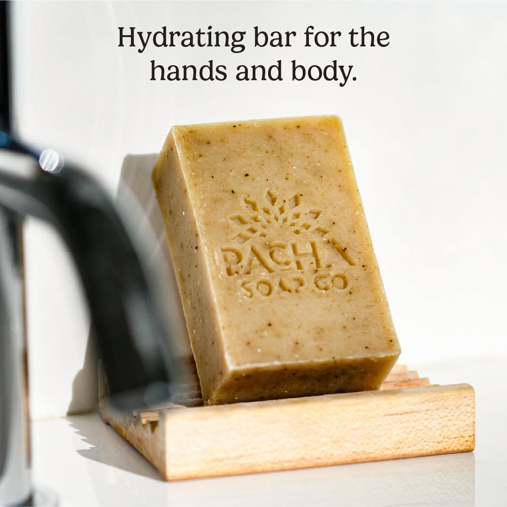 Pacha Soap Co Dirty Hippie close-up of bar texture highlighting gentle exfoliation