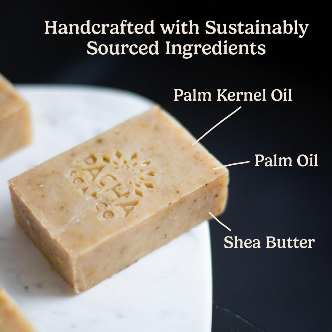 Pacha Soap Co Dirty Hippie bar in hand showing real size and ease of use