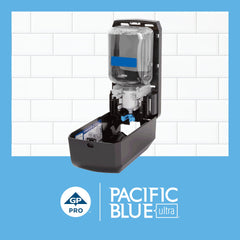 Pacific Blue Ultra pump nozzle closeup showing consistent foam dispensing