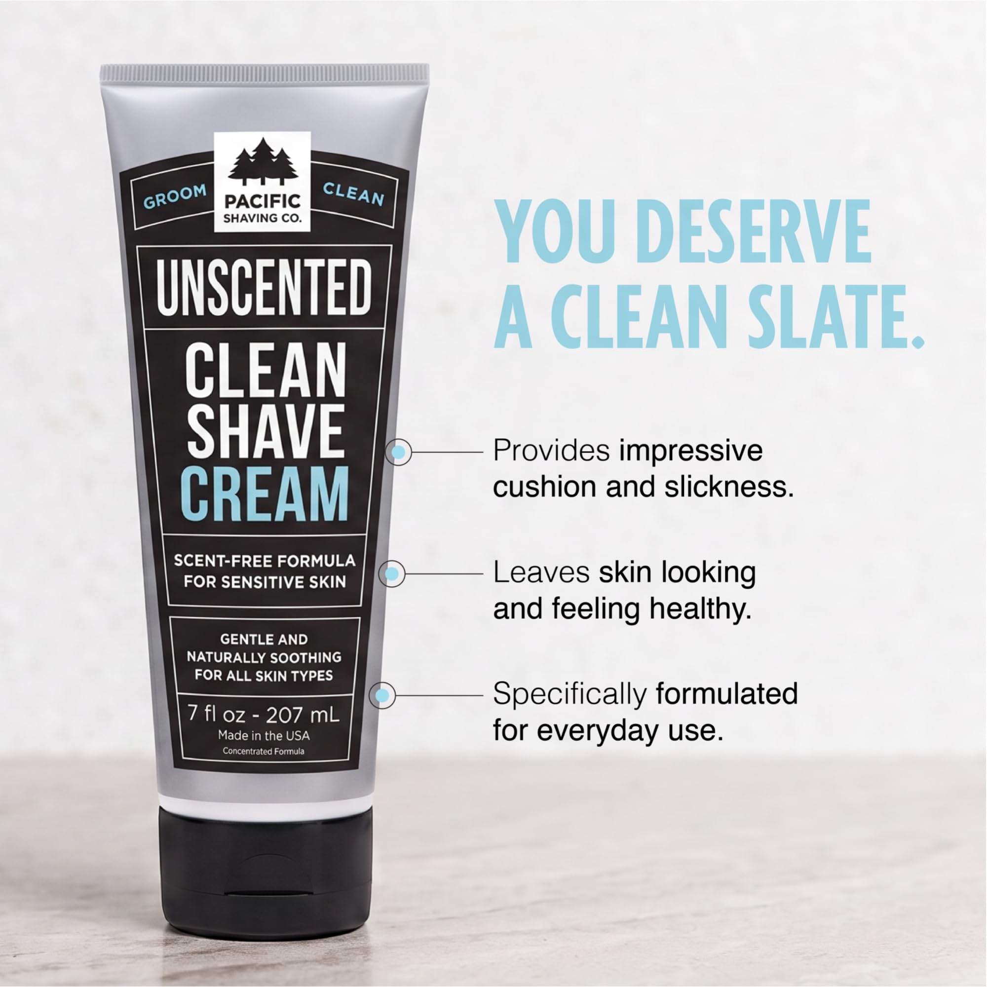 Pacific Shaving Company close-up of cream texture demonstrating smooth glide benefit