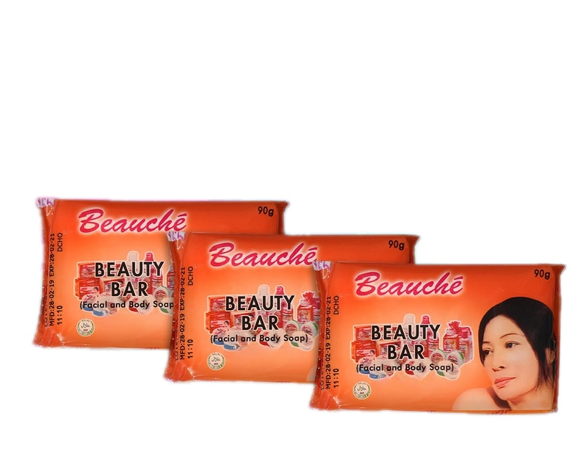 Pacific Supply Express Beauche front packaging showing three orange bars and benefits