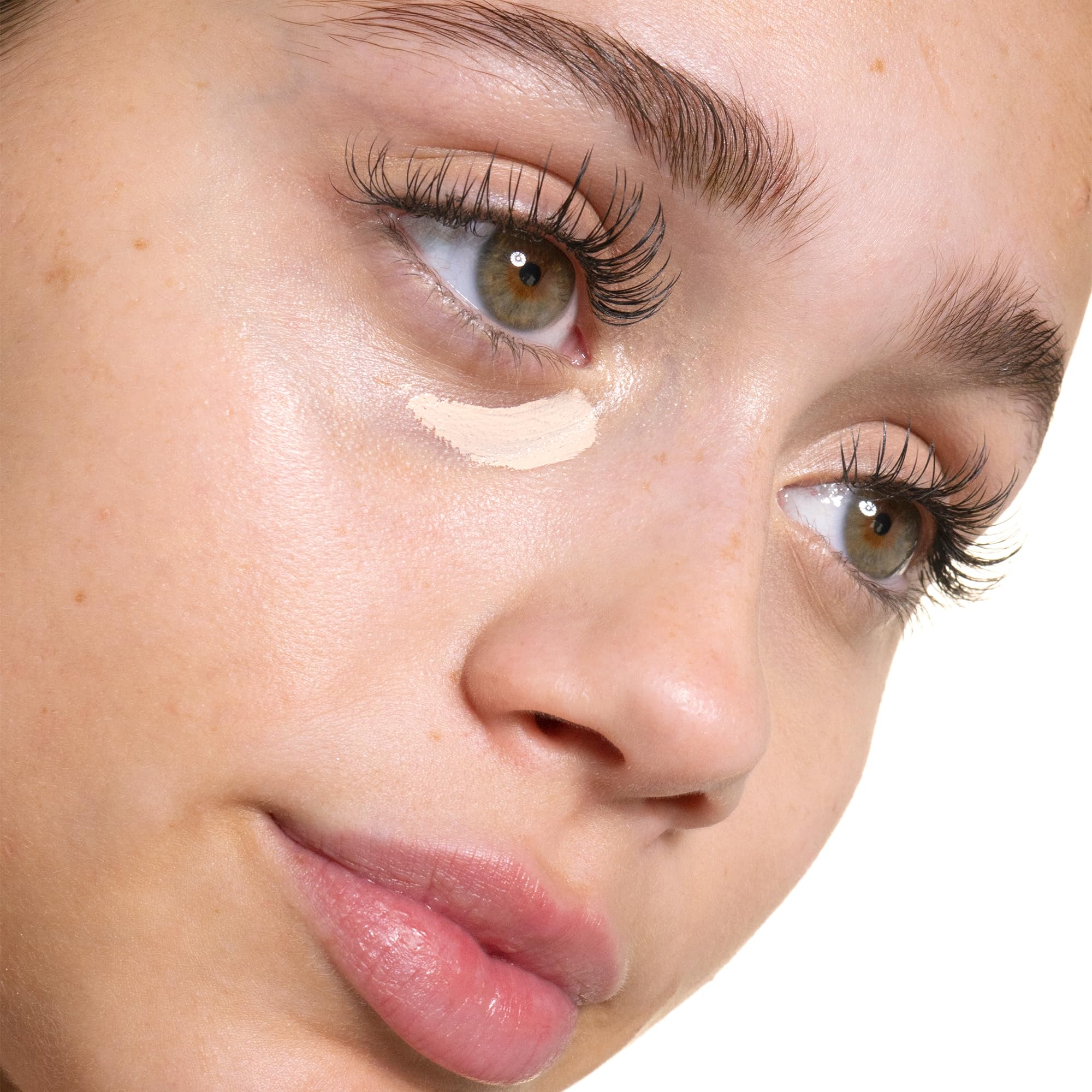 Pacifica concealer blended under-eye to show brightening and crease resistance