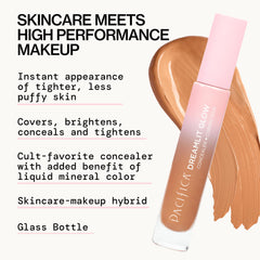 Pacifica concealer before and after comparison revealing full spot coverage