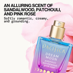 Pacifica Dream Moon atomizer spraying fine mist for even application and subtle diffusion