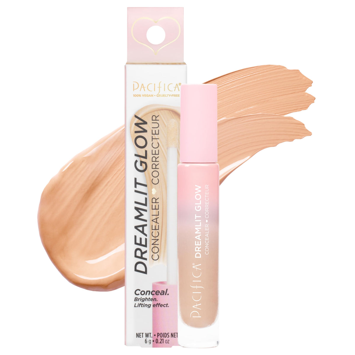 Pacifica DreamLit Glow front packaging showing shade 09 and branding benefits