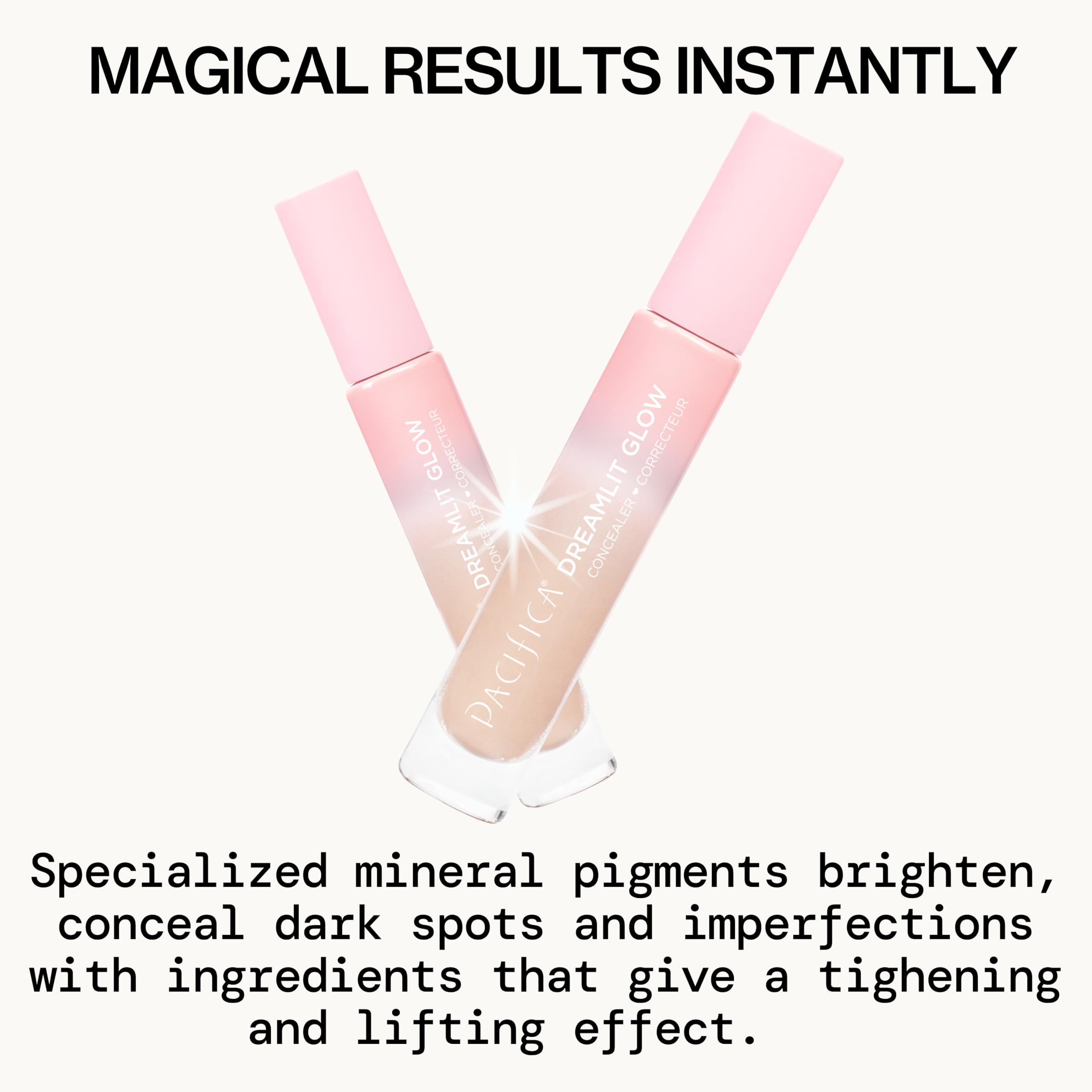 Pacifica doe-foot applicator delivering precise concealer placement and control