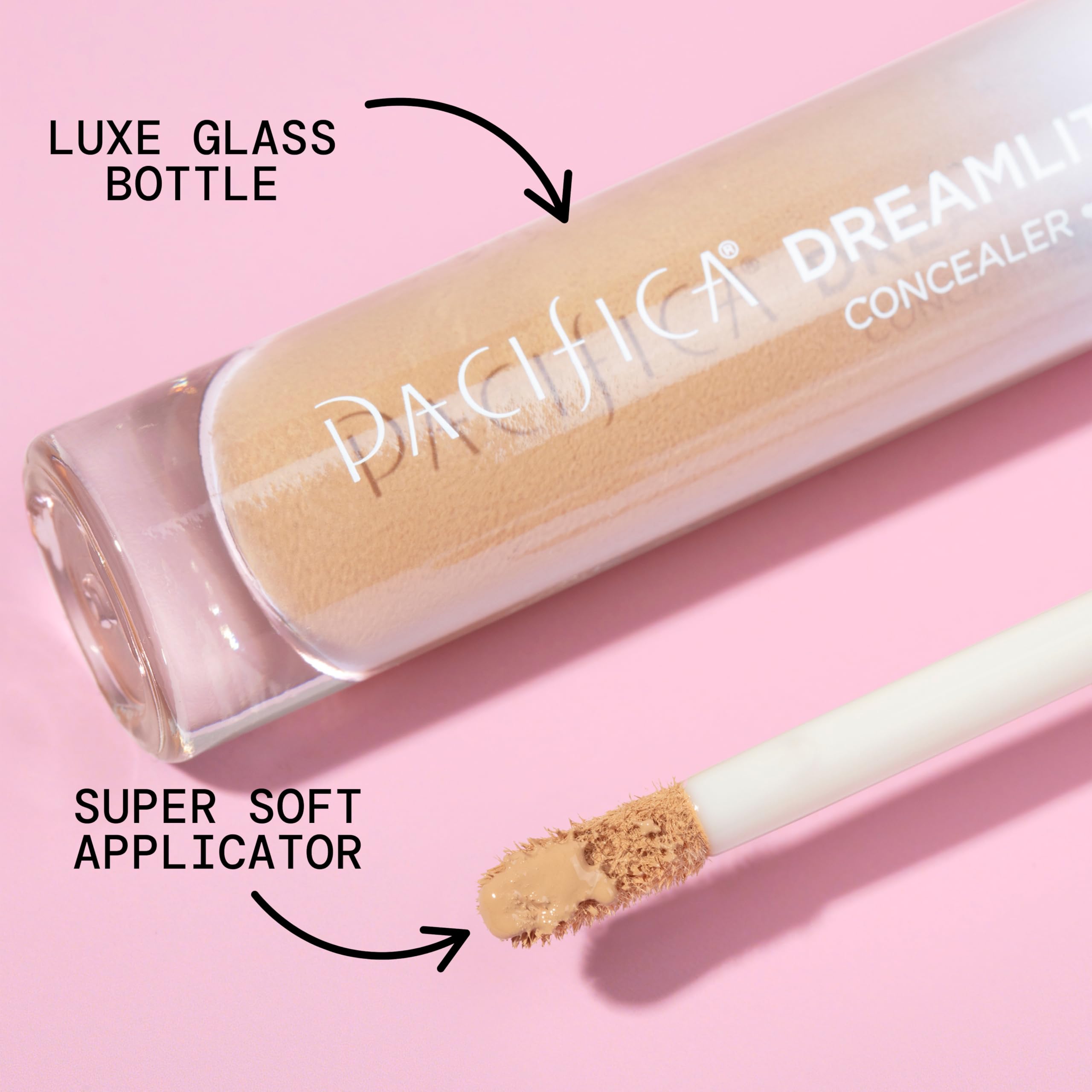Pacifica concealer tucked inside makeup bag for easy everyday portability