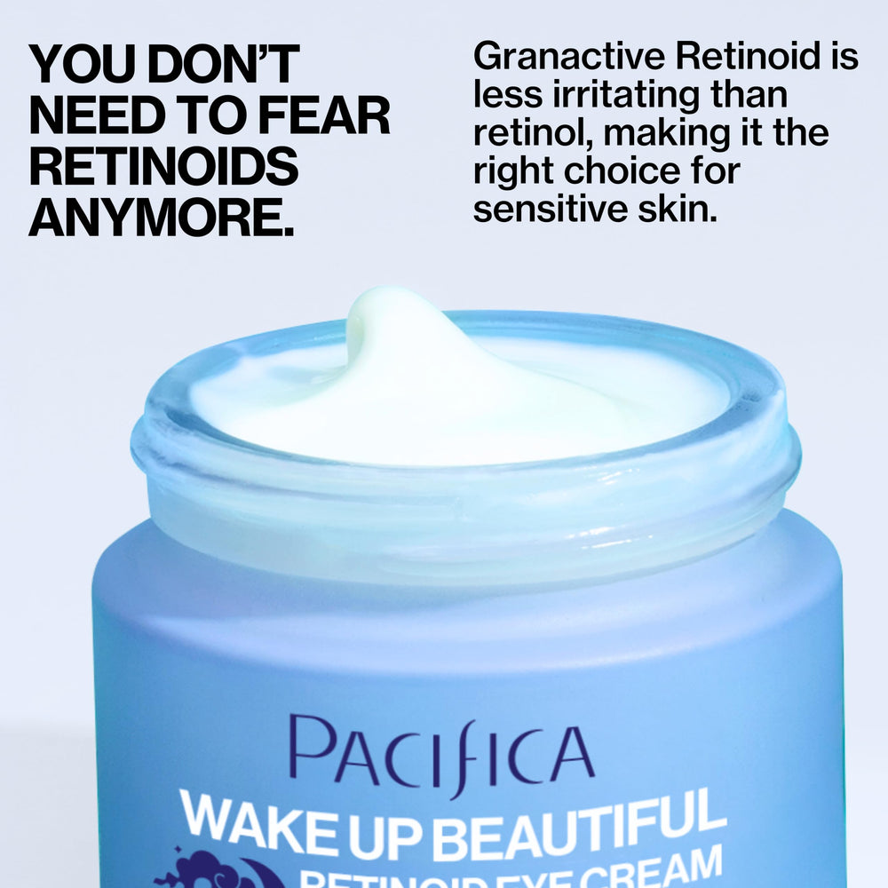 Pacifica eye cream dispensing a pea-sized amount for precise, waste-free use