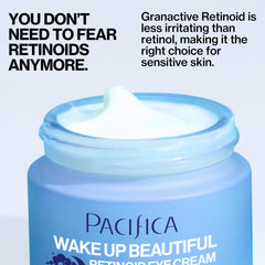 Pacifica eye cream dispensing a pea-sized amount for precise, waste-free use